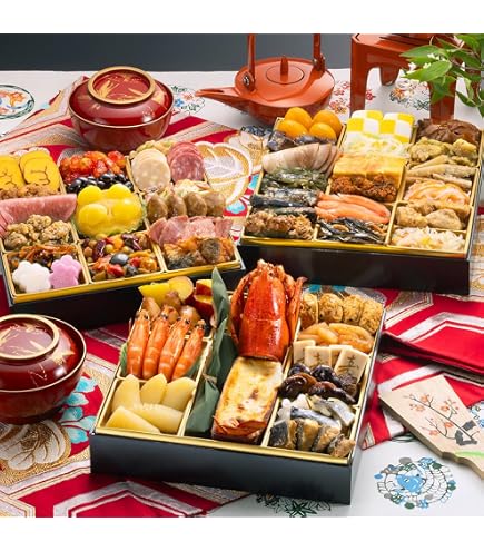 Amazon.co.jp: 博多久松 定番洋風 三段重おせち Akasaka 全48品 4～5